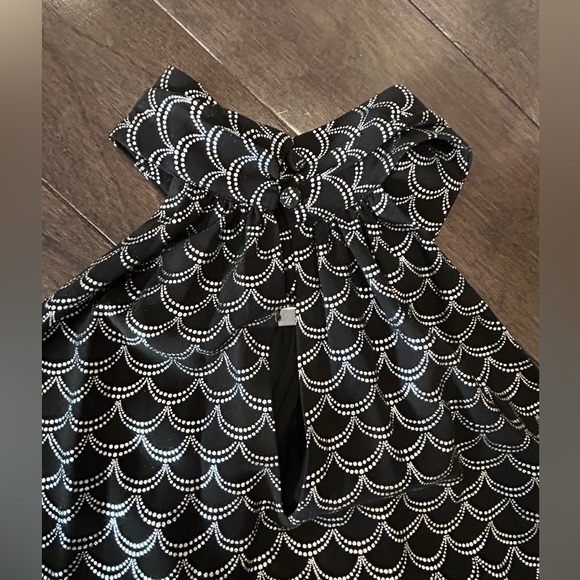 Michael Kors Black Metallic Silver Memaid Print Halter Under Knee Dress - Picture 7 of 8